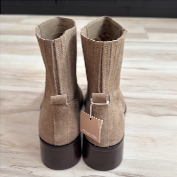 Dolce Vita Suede Ankle Boots Taupe Block Heel Western Inspired